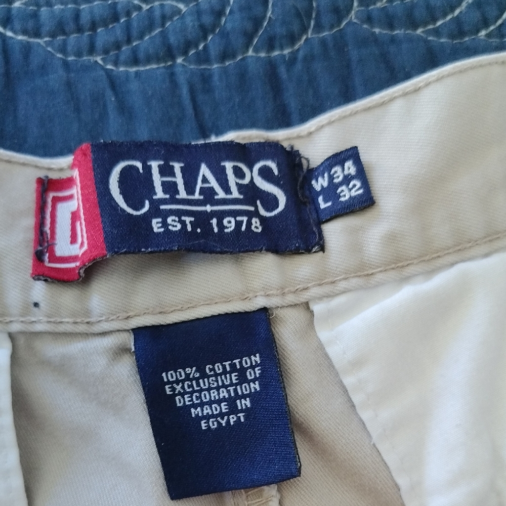 Chaps Khaki Cotton Trousers - Picture 2 of 6